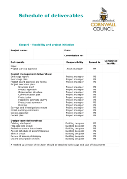 Stage 0 &ndash; feasibility and project initiation Project name: Date