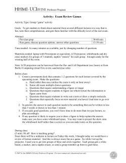 Activity: Exam Review Games - HHMI Professor Diane O`Dowd