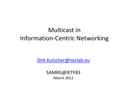 Multicast in Information-Centric Networking