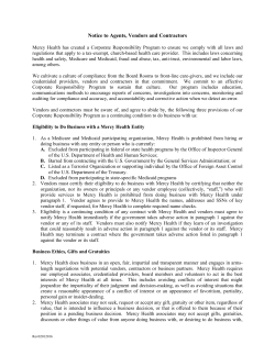 Notice to Agents, Vendors and Contractors