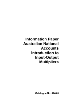 5246.0 - Information Paper - Introduction to Input Output Multipliers