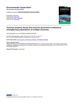 Environmental Conservation Common property theory and resource