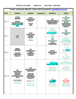NURS 111 Topical Outline for LPNs ONLY