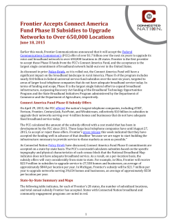 Frontier Accepts Connect America Fund Phase