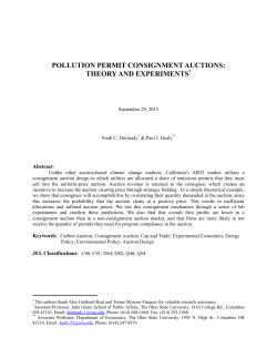 pollution permit consignment auctions: theory and experiments