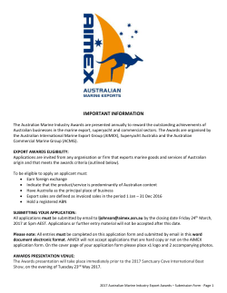 Application Form &ndash; 2017 Australian Marine Industry Export Awards