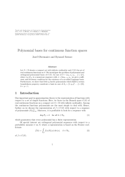 Polynomial bases for continuous function spaces