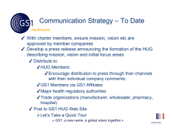 Communication Strategy &ndash; To Date