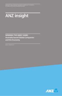 ANZ insight, Issue 7, `Winning the Away Game: Australia