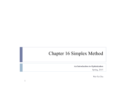 Chapter 16 Simplex Method