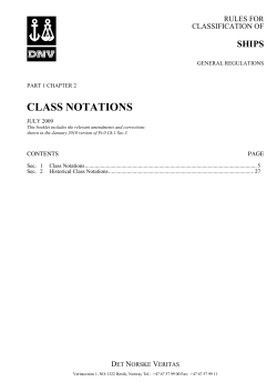 DNV Ship rules Pt.1 Ch.2 - Class Notations