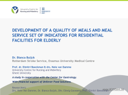 development of a quality of meals and meal service set of indicators