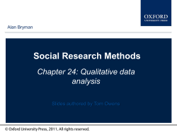 Social Research Methods Chapter 24: Qualitative data analysis