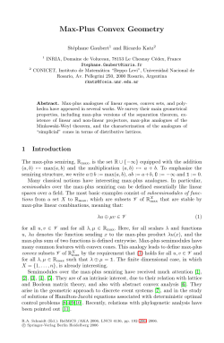 Max-Plus Convex Geometry