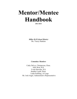 Mentor/Mentee Handbook - Miller R