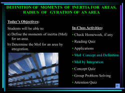 Moment of Inertia for an area