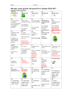 4th nine weeks PreCal preAP