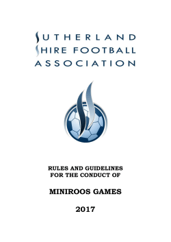 2017 MiniRoos Rule Book - Sutherland Shire Football Association