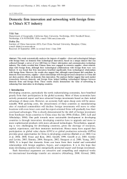 Domestic firm innovation and networking with foreign firms in