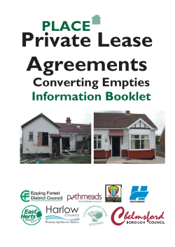 PLACE Empty Homes Grant brochure