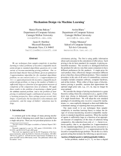 Mechanism Design via Machine Learning