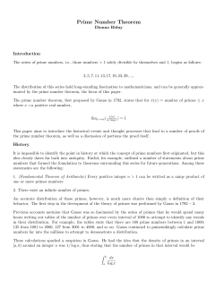 The Prime Number Theorem by Dionna Bidny
