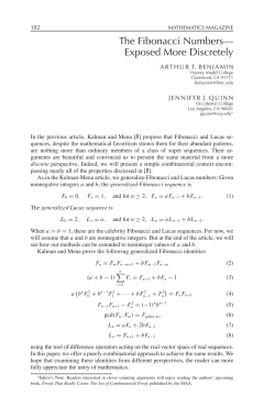The Fibonacci Numbers&mdash; Exposed More Discretely