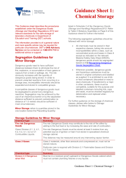 Guidance Sheet 1 Chemical Storage