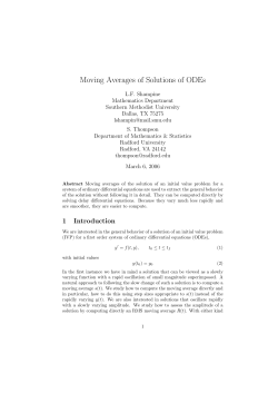 Moving Averages of Solutions of ODEs