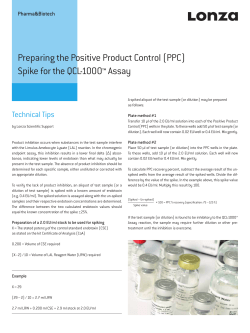 Preparing the Positive Product Control (PPC) Spike for