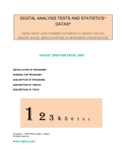 digital analysis tests and statistics