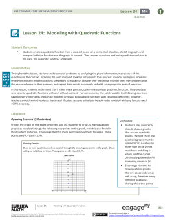 Algebra I Module 4, Topic C, Lesson 24: Teacher Version