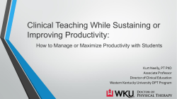 Strategies to Maximize Productivity: Literature, Regulations