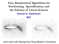 Outline Eigenvalues of random graphs Combinatorial and Spectral