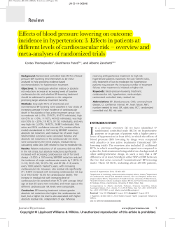 Effects of blood pressure lowering on outcome incidence in