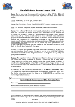 Mansfield Giants Summer League 2007