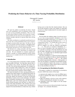 Predicting the Future Behavior of a Time