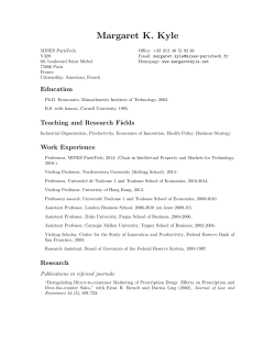 Margaret K. Kyle: Curriculum Vitae