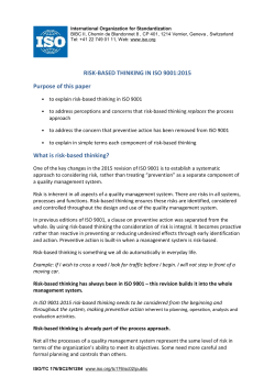 Risk Based Thinking