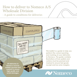 A guide to conditions for deliveries to Wholesale Division
