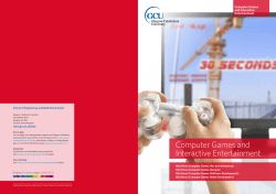 Computer Games and Interactive Entertainment