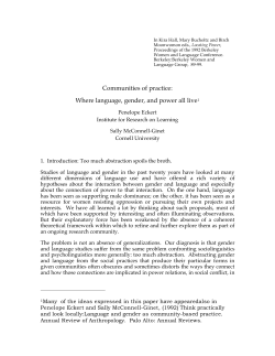 Communities of practice: Where language