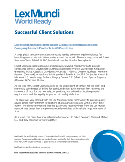 Successful Solutions: Lex Mundi Member Firms Assist Global