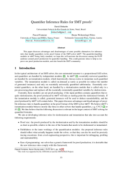 Quantifier Inference Rules for SMT proofs - PxTP-2011