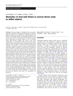 Kinematics of wrist joint flexion in overarm throws made by skilled