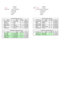 4 Teams 4 4 Teams U 10 A 8 Games Game Draw U 10 B 8 Games
