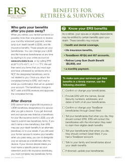 Benefits to Survivors - Employees Retirement System of Texas