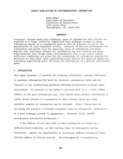 (DIFFERENTIATED) INFORMATION Beth Allen Department