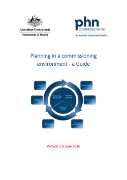 PHN Planning in a commissioning environment