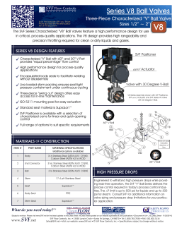 Series V8 Ball Valves